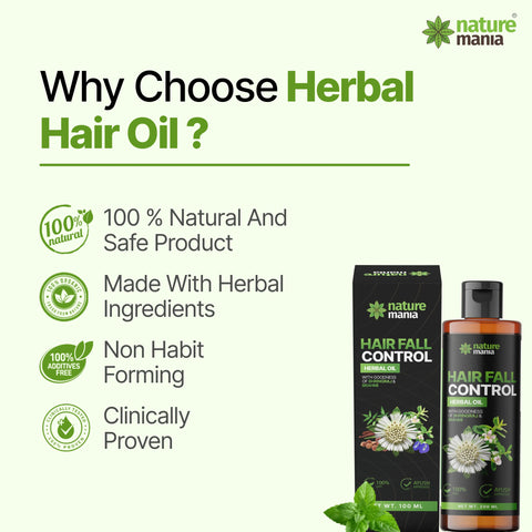 Herbal Hair Oil - 100 ml | Anti Hair fall Ayurvedic Oil | Nature Mania Nature Mania