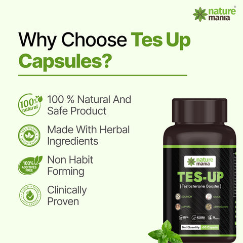 Nature Mania Tes-up Capsules (Male & Female Testo Booster) - 60 Capsules NatureMania