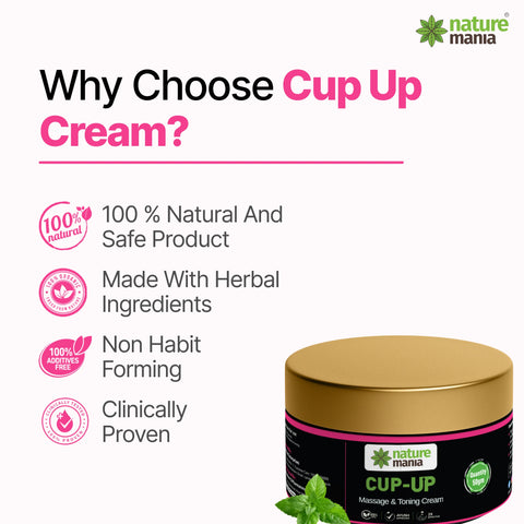 Nature Mania Cup Up Cream - Breast Enlargement Cream for Women - 50 gm NatureMania